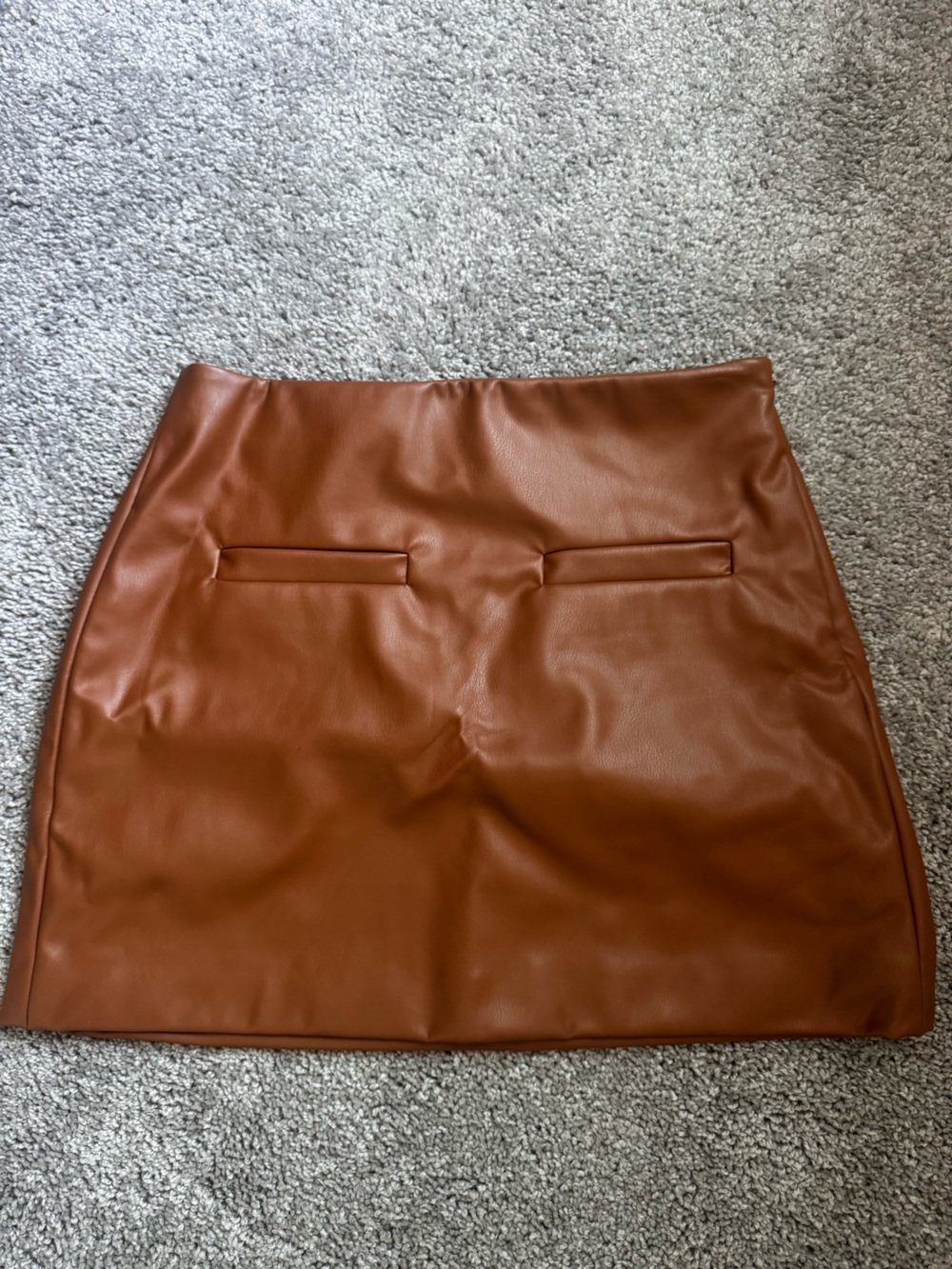 a new day Faux Leather Mini Skirt in Cognac